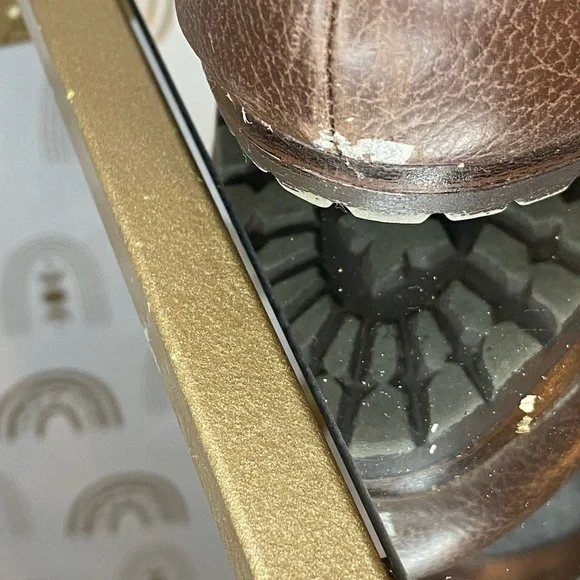 Elle Brown and Gray Heeled Boots with Chunky Sole - Picture 4 of 15